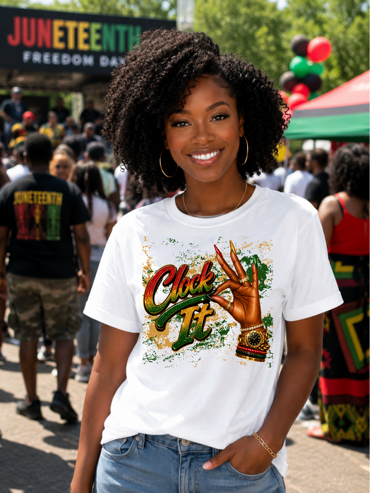 Clock It Juneteenth Graphic Tee