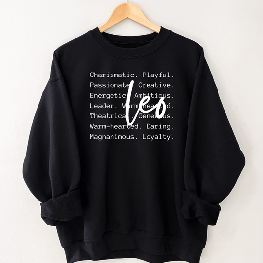 Black Zodiac Crewneck Sweatshirt – Bold Astrology-Inspired Design