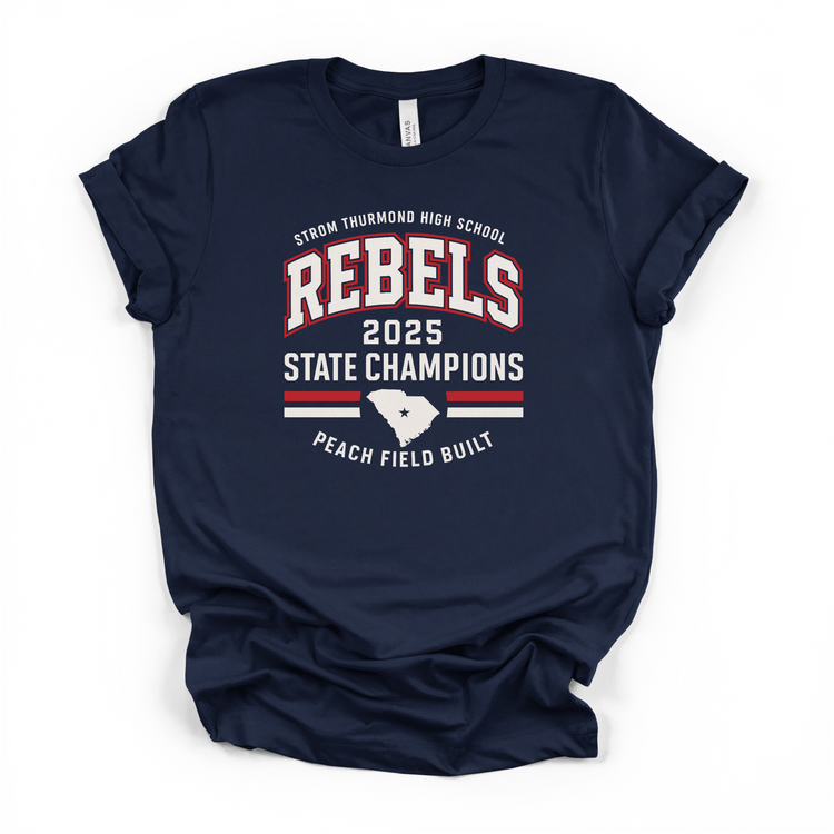 STHS Rebels 2025 State Champions Shirt — Alum Designed Fan Merch